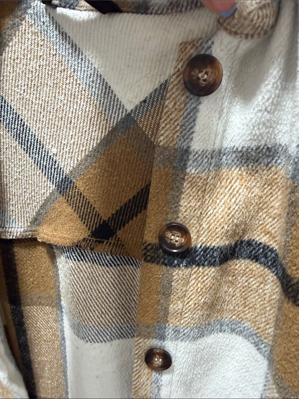 SHEIN Plaid Trench Coat in Camel, Cream & Black - Picture 3 of 3